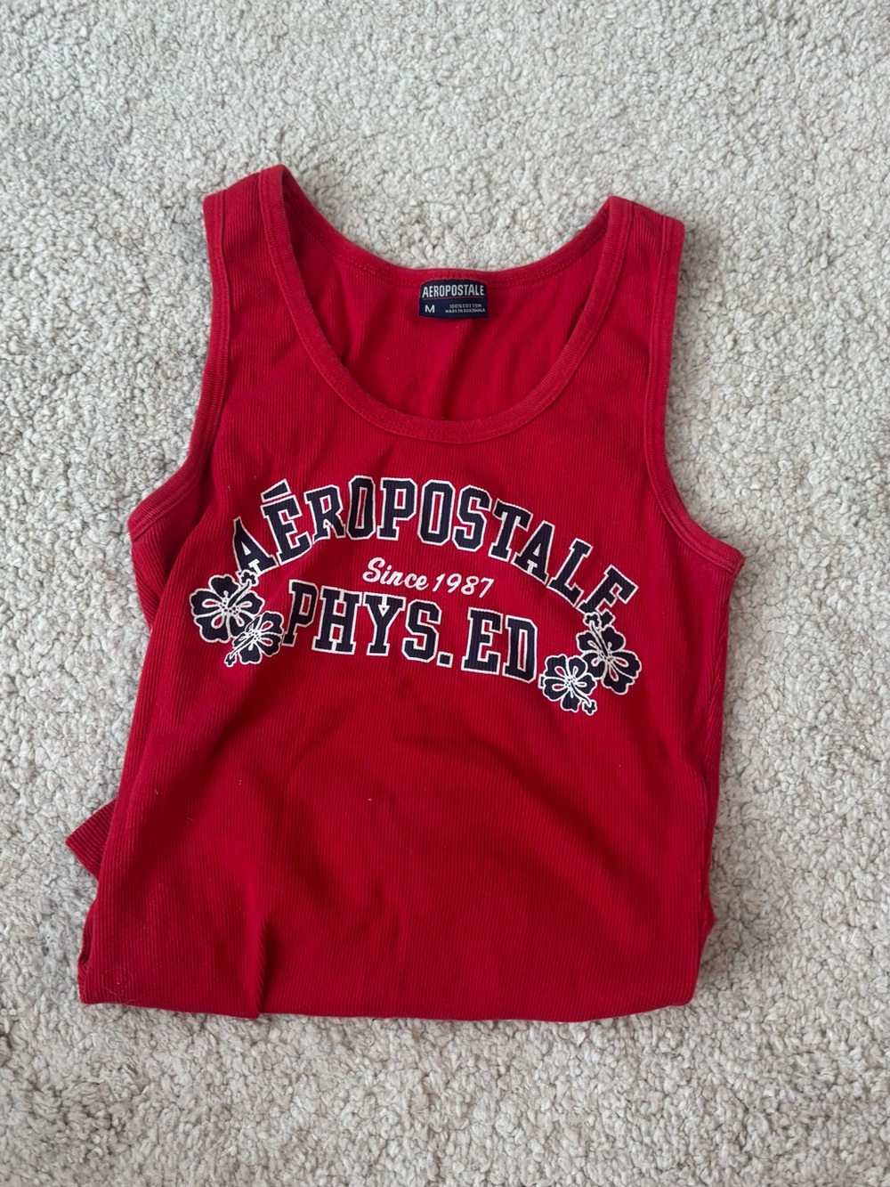 Aeropostale Red Graphic 'Phys. Ed' Girls Tank Top